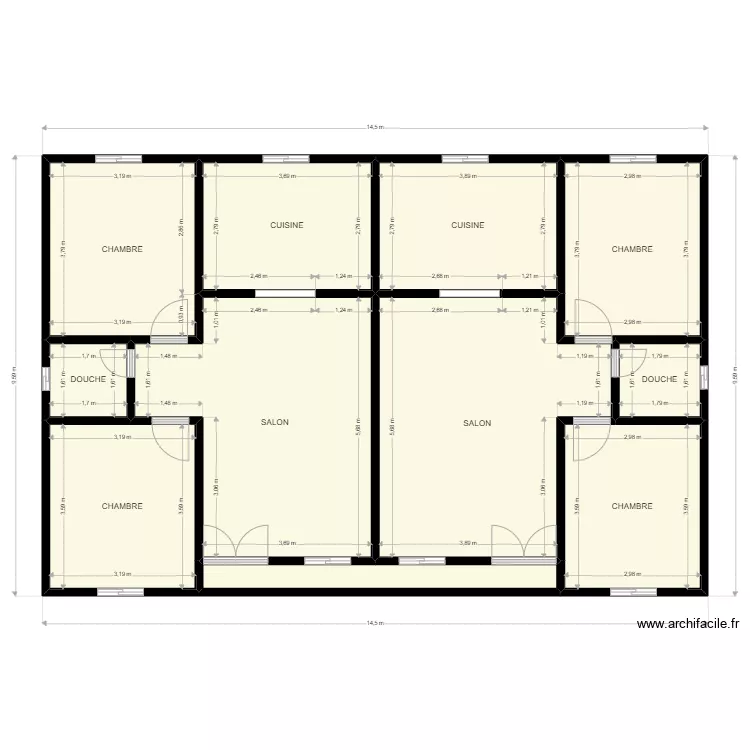 R+1 PLAN. Plan de 11  et 124 m²