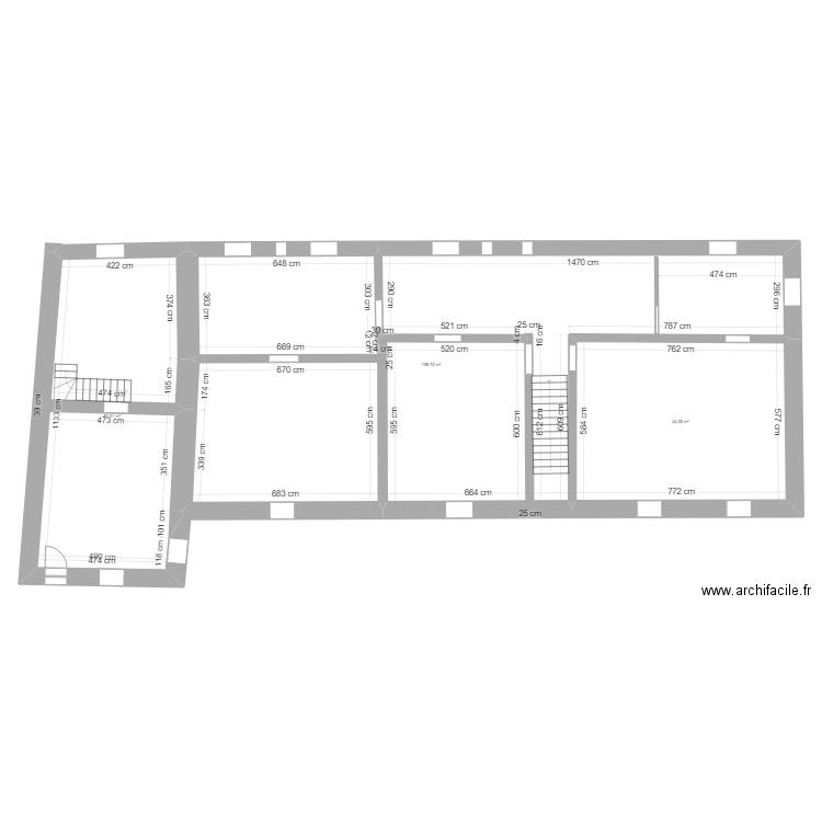 LES BRISSES EDL  1 ETAGE. Plan de 3 pièces et 233 m2