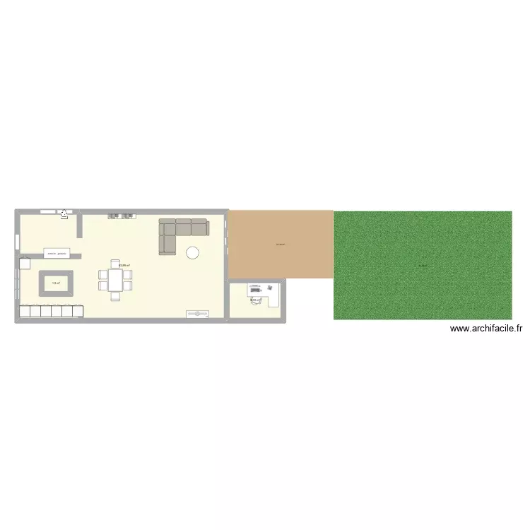 route B. Plan de 3 Pièces et 74 m² route B. Plan de 3 Pièces et 74 m²