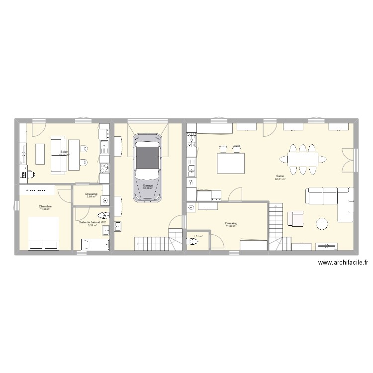 Trial 1. Plan de 25 pièces et 459 m2