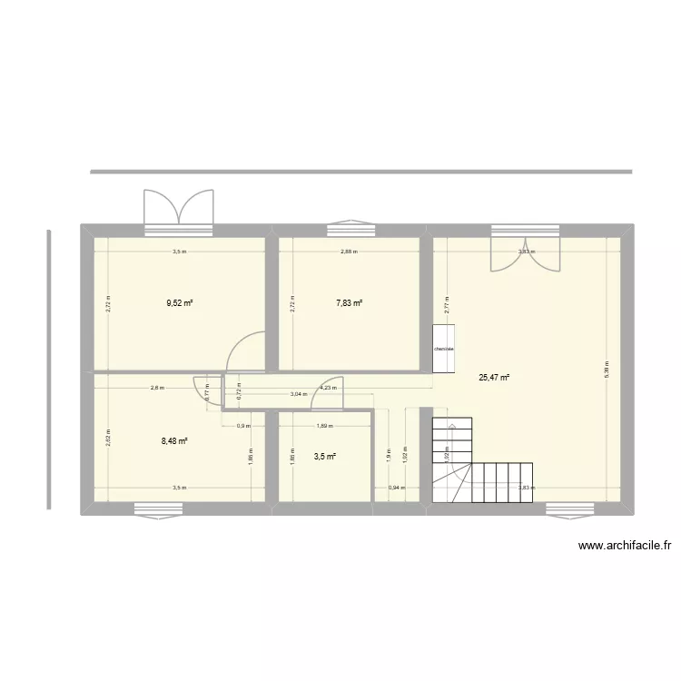 maison buchy. Plan de 5  et 55 m²