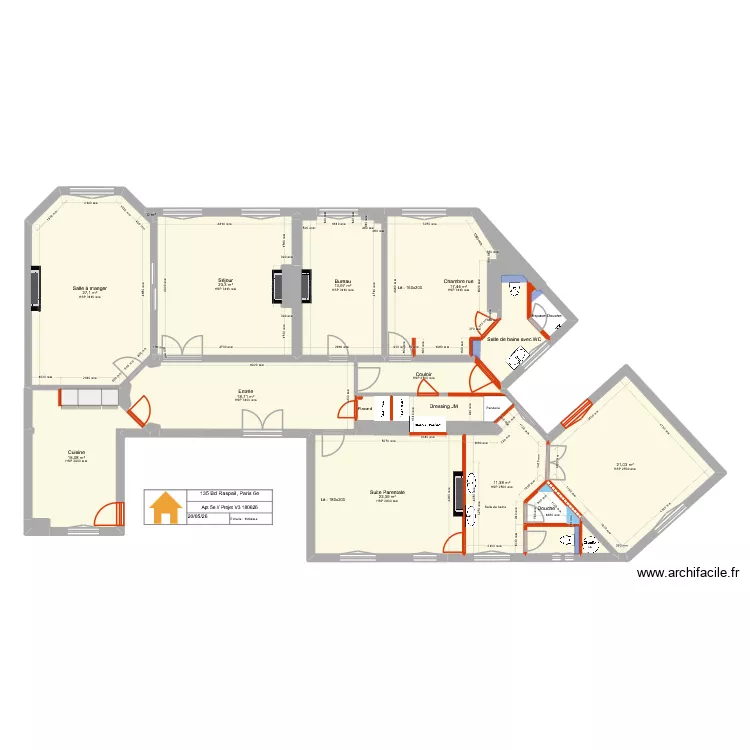 135 Raspail 5e Projet 090726. Plan de 30 et 196 m² 135 Raspail 5e Projet 090726. Plan de 30 et 196 m²