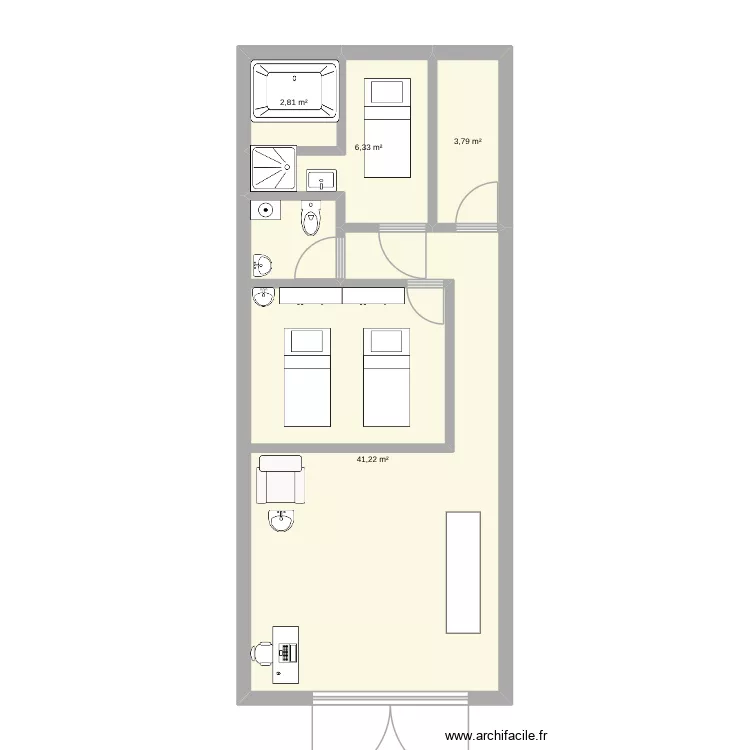 BS ITALIA. Plan de 4 pièces et 54 m² BS ITALIA. Plan de 4 pièces et 54 m²