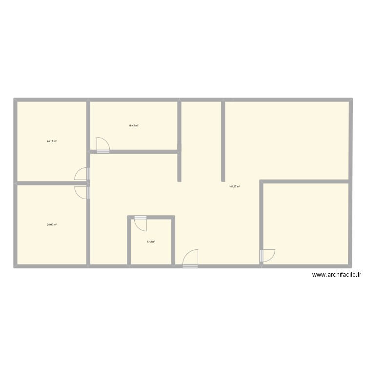 appartement 1. Plan de 5 pièces et 223 m2