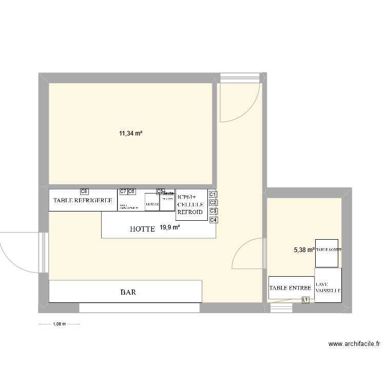 OLIVIGNE3. Plan de 3 pièces et 37 m2