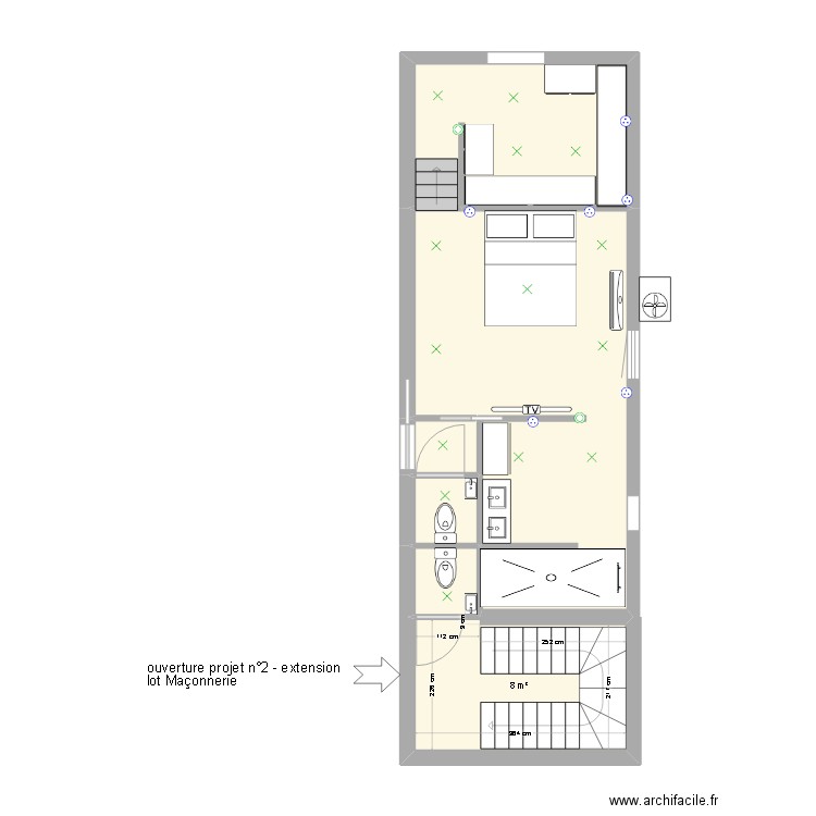AGENCEMENT MORIN PASCAL SUITE v3. Plan de 5 pièces et 41 m2