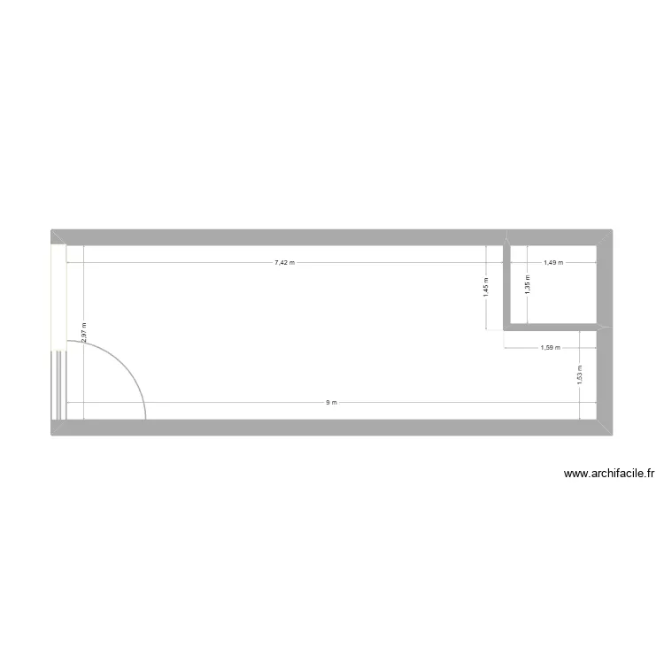 pimpa. Plan de 2 pièces et 26 m²
