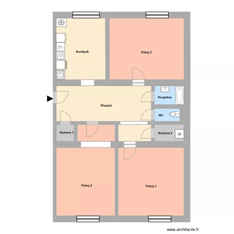Marxova 367 byt 3. Plan de 15 Pièces et 221 m²
