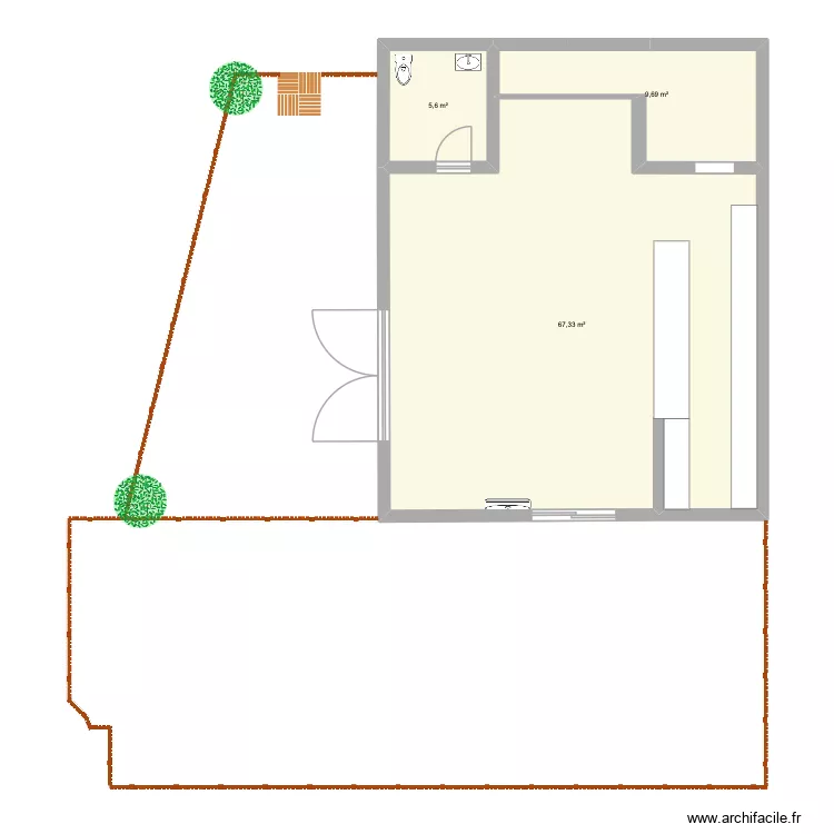 kumquat2. Plan de 3  et 83 m²