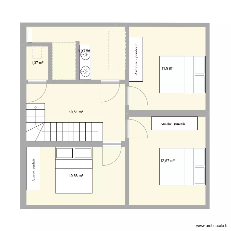 flo haut. Plan de 6  et 55 m²