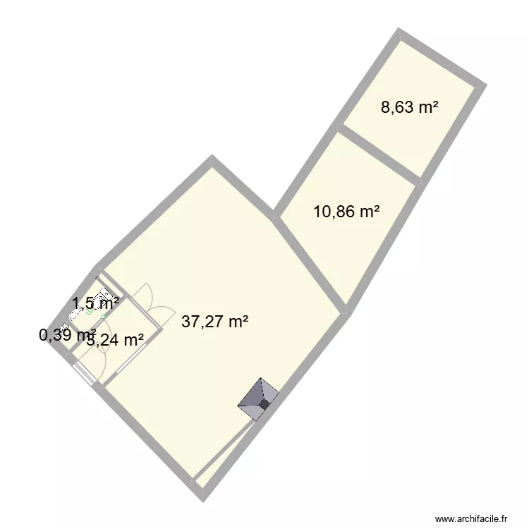 RDC Maison Halluin Vierge. Plan de 