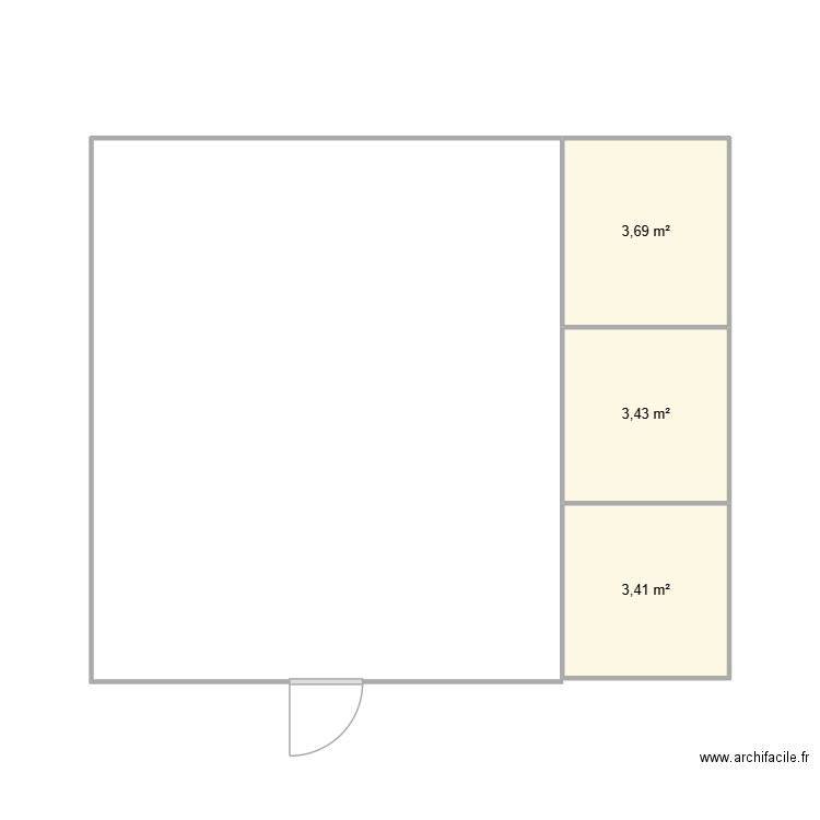 maison plus tard. Plan de 3 pièces et 11 m2