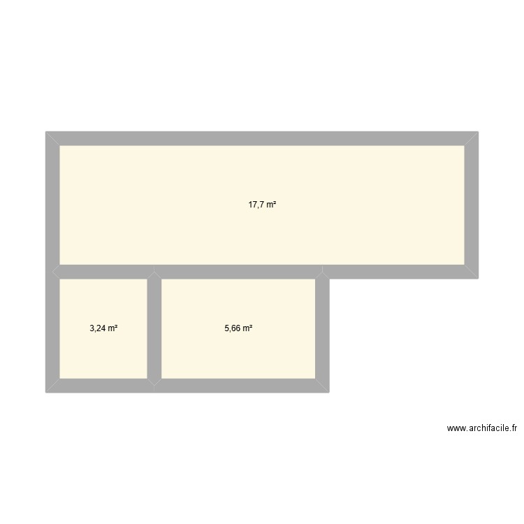APPART2. Plan de 3 pièces et 27 m2