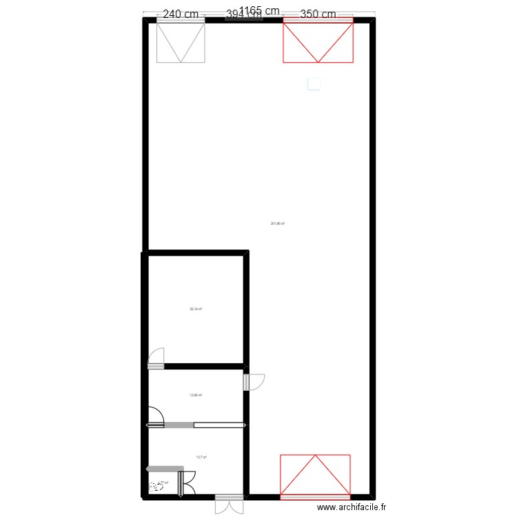 Ctef . Plan de 5 pièces et 257 m2