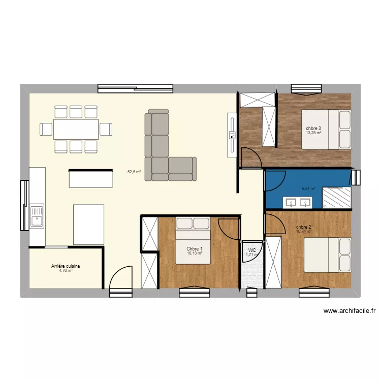 plan maison isa au 02-10-26. Plan de 7 Pièces et 97 m² plan maison isa au 02-10-26. Plan de 7 Pièces et 97 m²