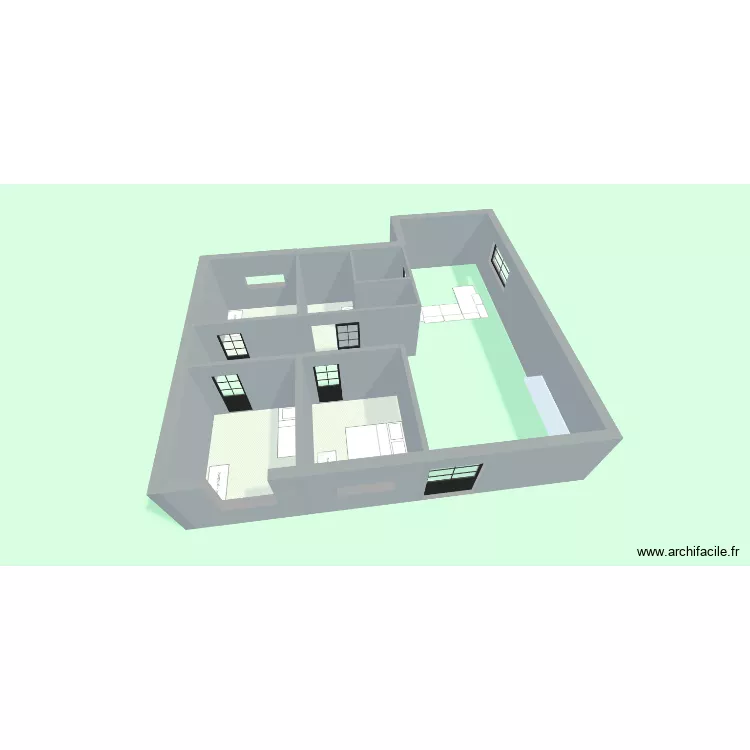 MAISON 1. Plan de 5  et 43 m²