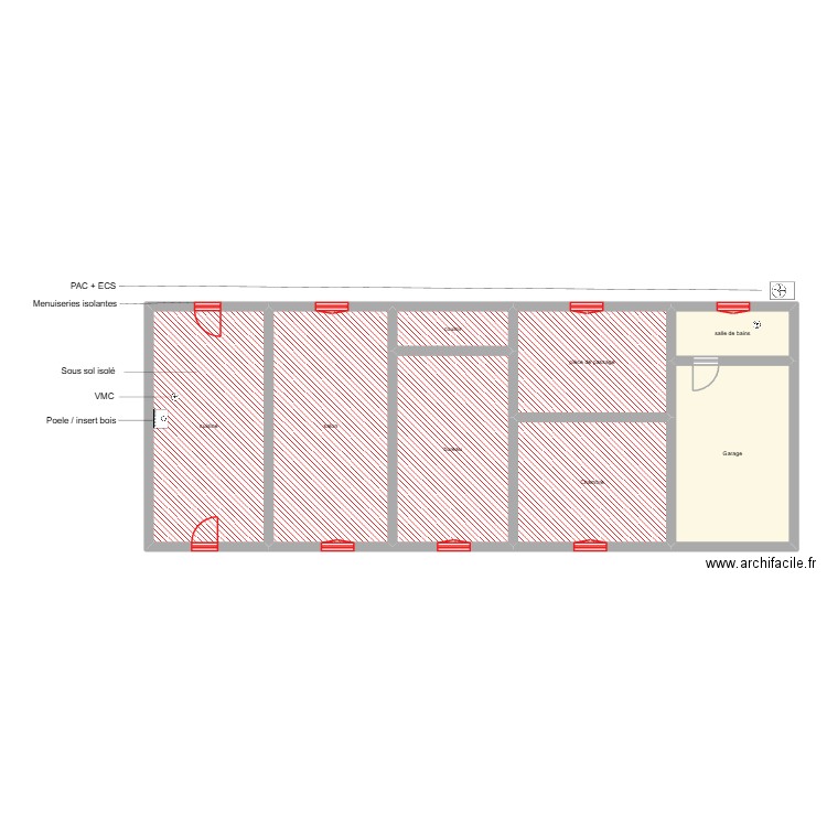 BIGAND scénario 3. Plan de 8 pièces et 131 m2