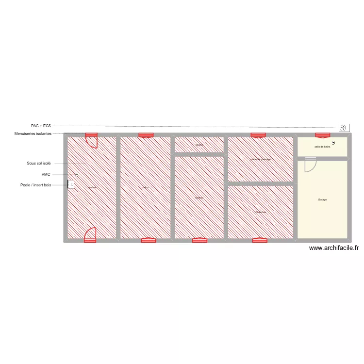 BIGAND sc&eacute;nario 3. Plan de 8  et 131 m²