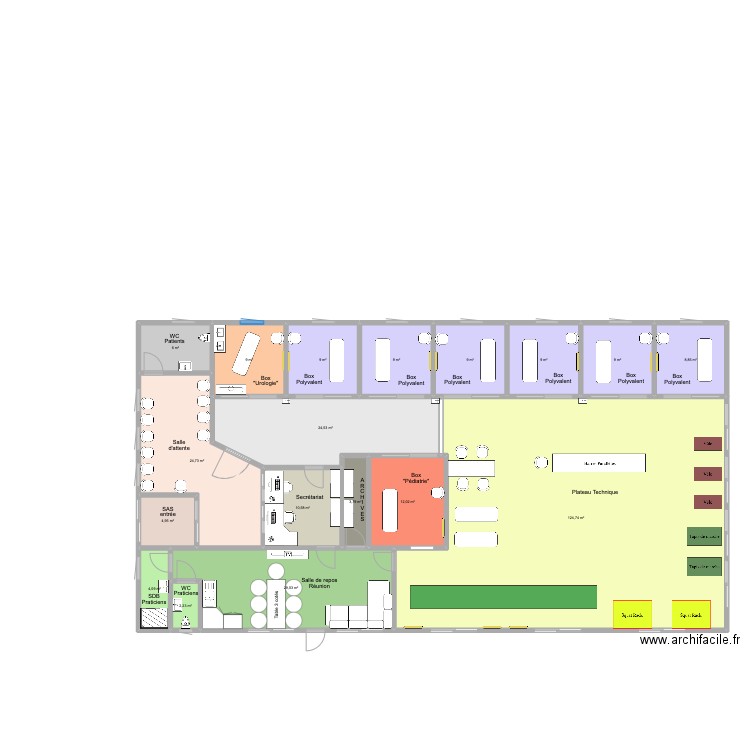 Cabinet Poissac sans parking. Plan de 18 pièces et 310 m2
