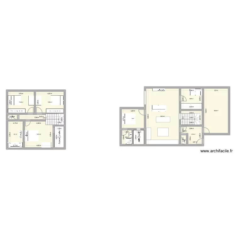 Maison a nous 2. Plan de 16  et 156 m²