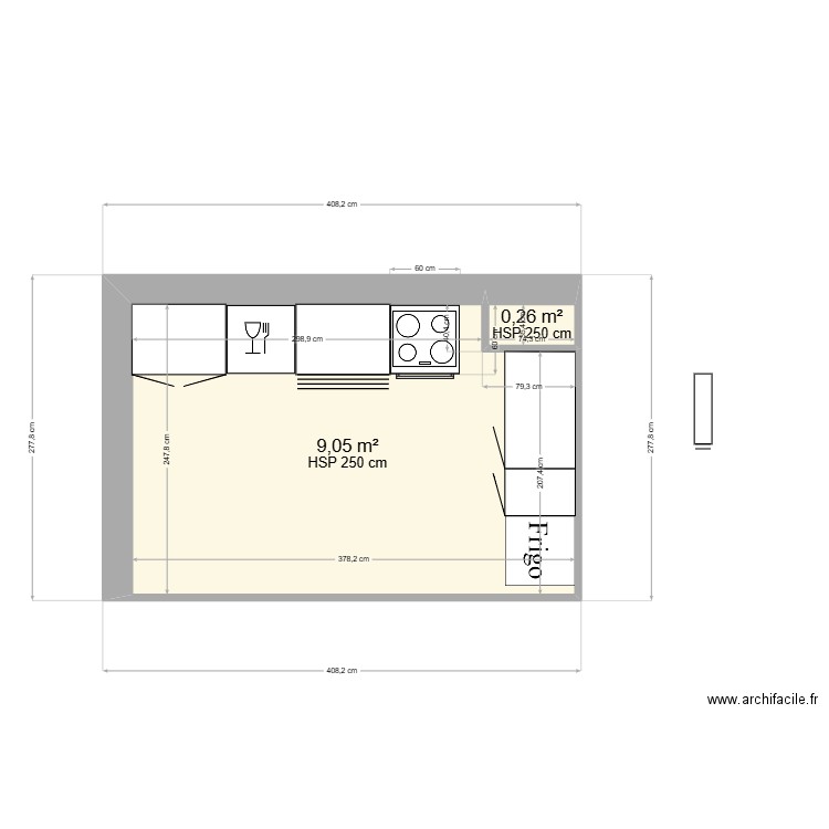 cuisine. Plan de 0 pièce et 0 m2