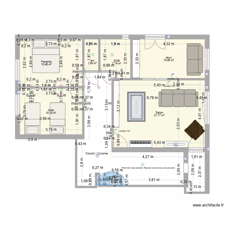 Bussy Plan + Luminaires 2. Plan de 7 et 81 m² Bussy Plan + Luminaires 2. Plan de 7 et 81 m²
