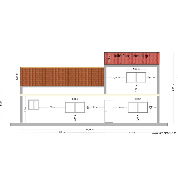 EXISTANT OUEST. Plan de 0 pièce et 0 m2