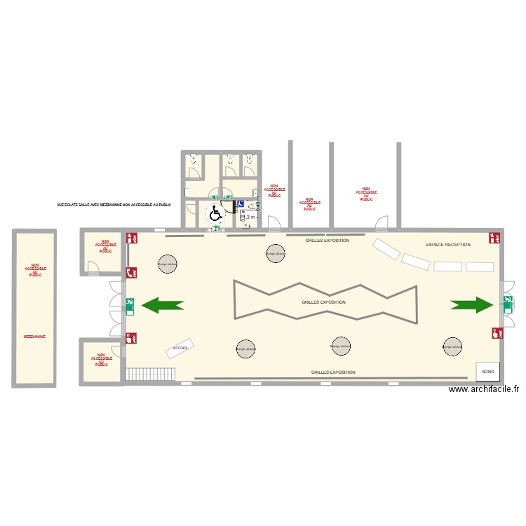 GRILLES EXPOII. Plan de 12 pièces et 369 m2
