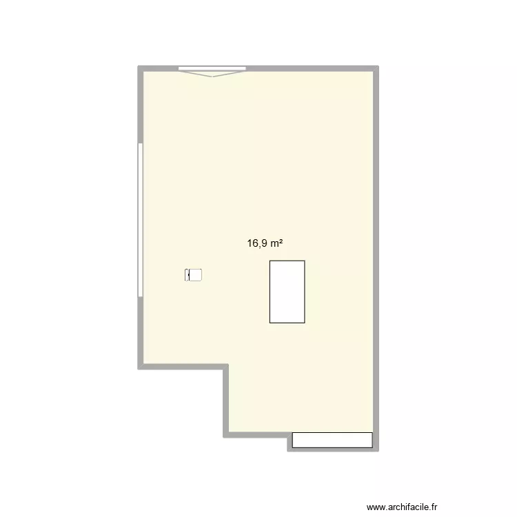 Cuisine Baulay. Plan de 1  et 17 m²