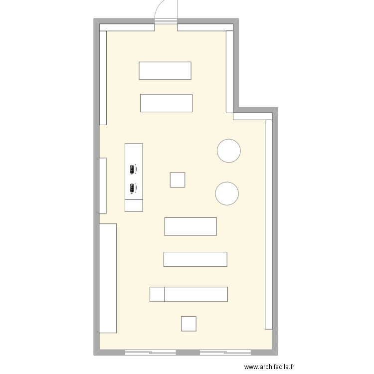 magasin. Plan de 1 pièce et 116 m2