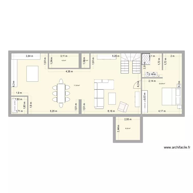 id&eacute;e bas. Plan de 5  et 115 m²