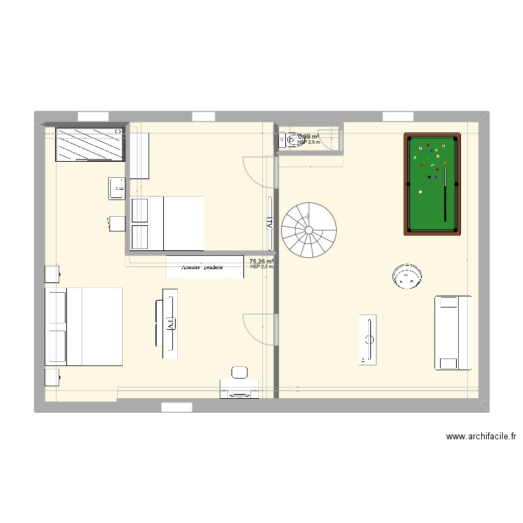 combles. Plan de 0 pièce et 0 m2