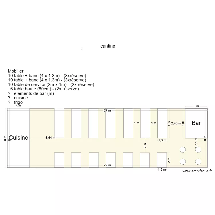 OKK TENTE 2025. Plan de 