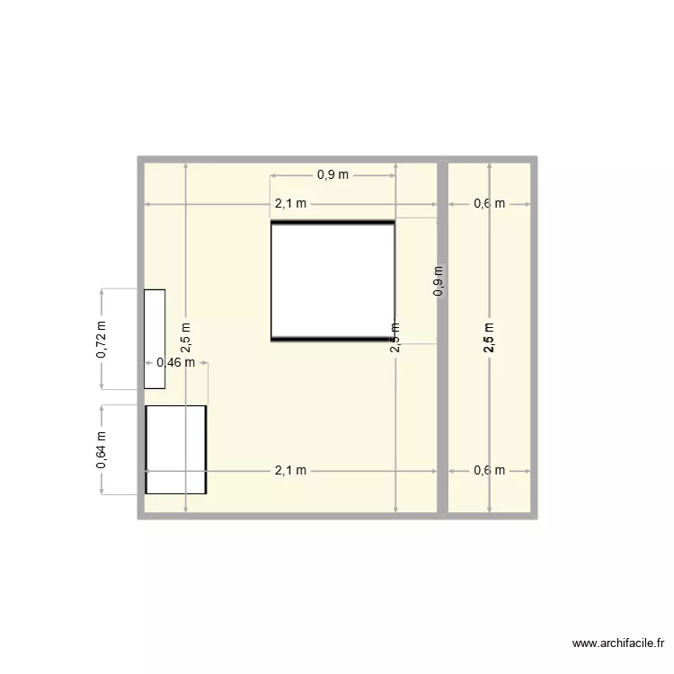 Mur Cot&eacute; Fen&ecirc;tre. Plan de 