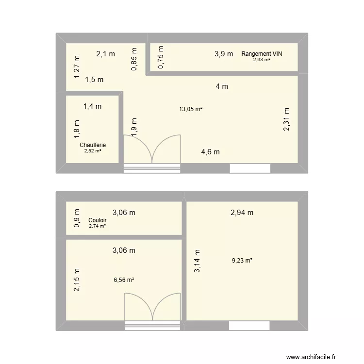 Cuverie. Plan de 6 et 37 m² Cuverie. Plan de 6 et 37 m²
