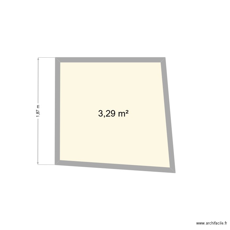cabane. Plan de 1 pièce et 3 m2
