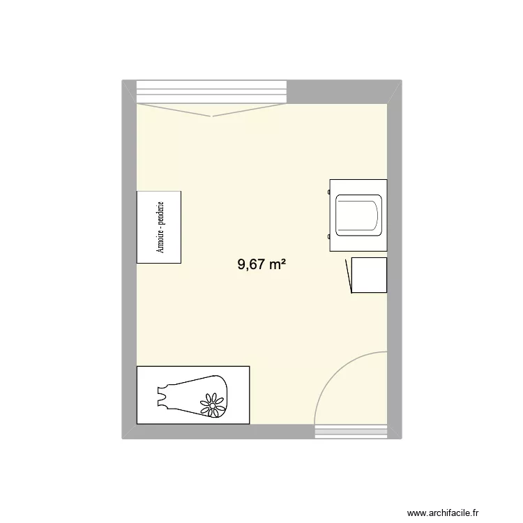 Chambre Baby. Plan de 1 pièce et 10 m² Chambre Baby. Plan de 1 pièce et 10 m²