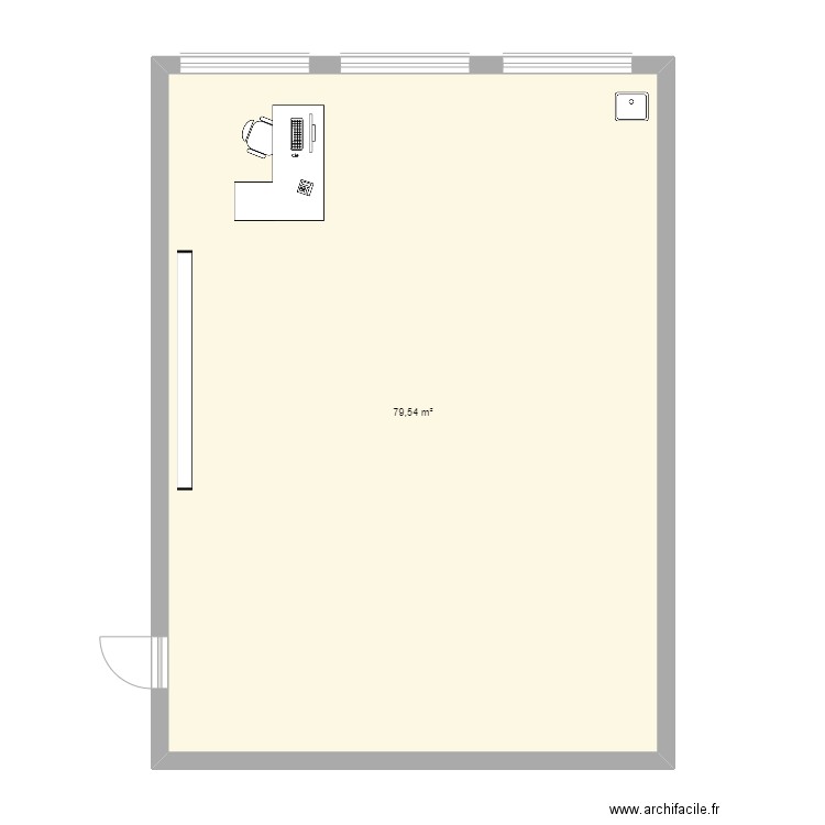 HC 345. Plan de 1 pièce et 80 m2
