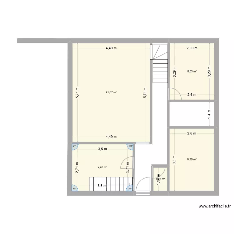 RDC. Plan de 5 et 54 m² RDC. Plan de 5 et 54 m²