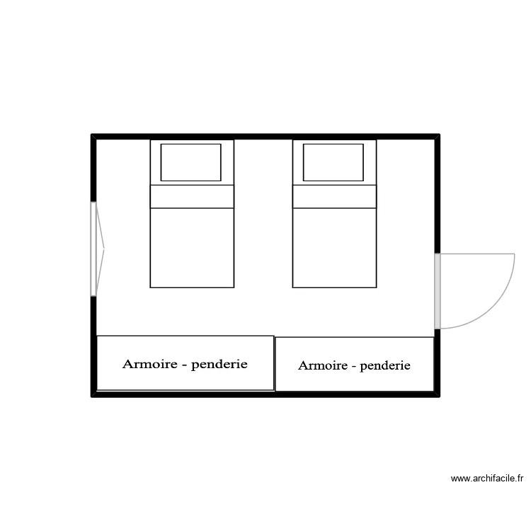 PETITE CHAMBRE SEGNEUR. Plan de 1  et 10 m²