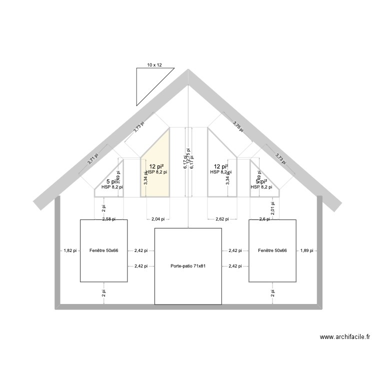 facade vue du chemin. Plan de 4 pièces et 3 m2