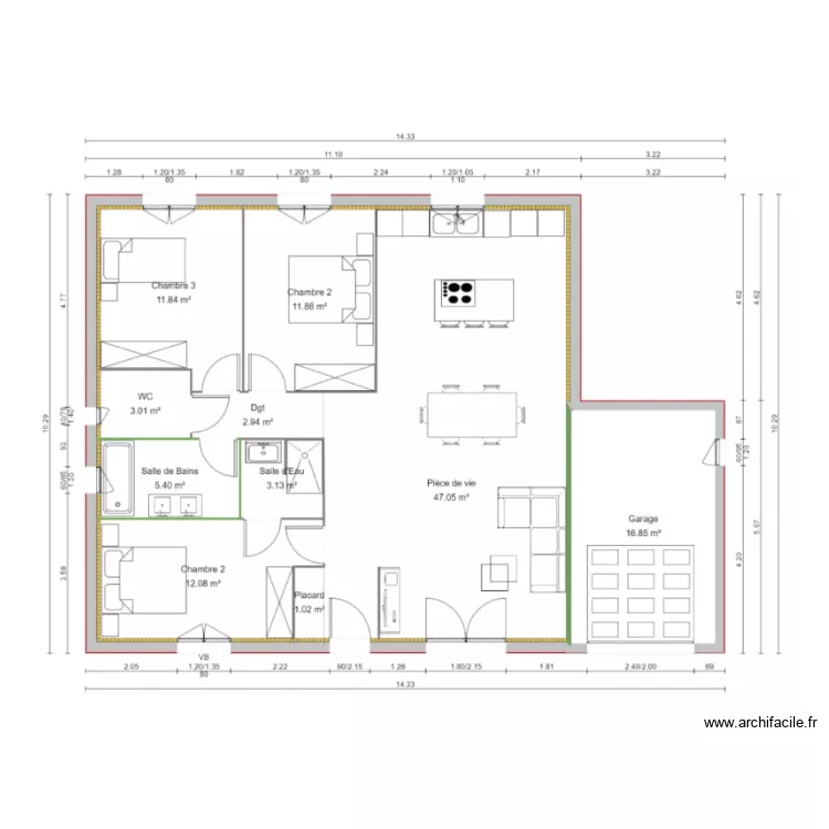 maison familial. Plan de 