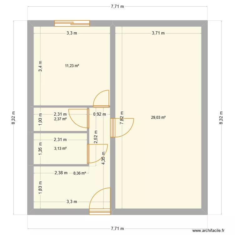 Plan 2 Saint martin. Plan de 5  et 54 m²