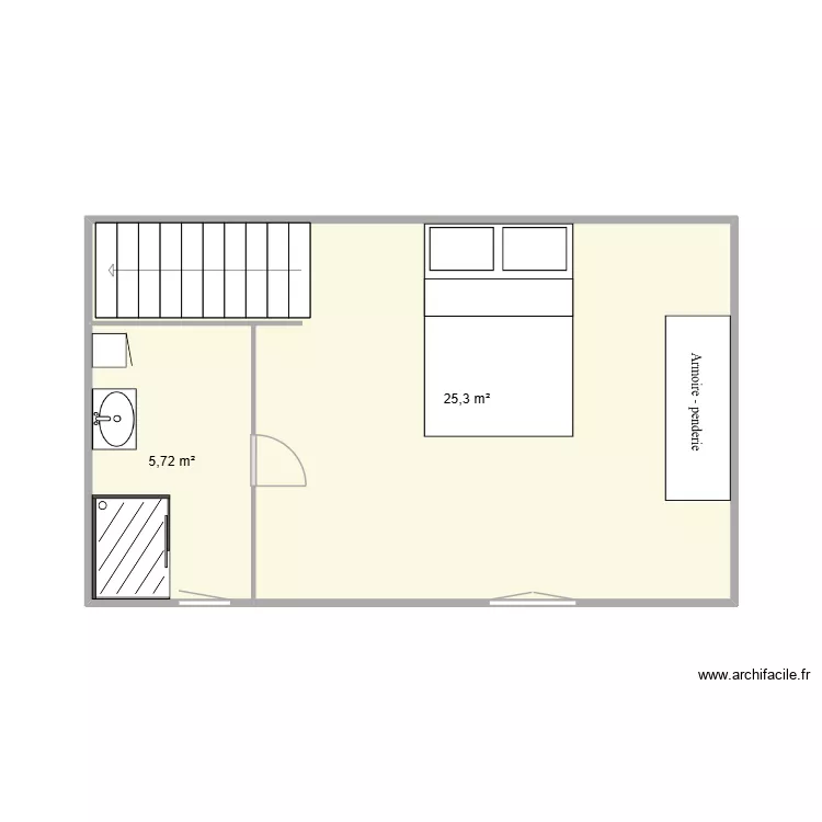 SCI Scarlette T1  etage. Plan de 2  et 31 m²