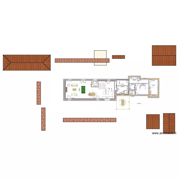 Lalandusse-Complet-1. Plan de 6 pièces et 51 m²