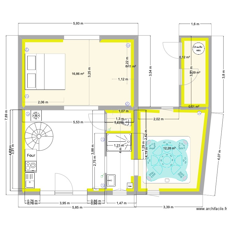spa L'ANTRE MARINE. Plan de 11 pièces et 70 m2