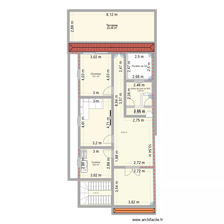 studio Aicha lazrag. Plan de 6  et 115 m²