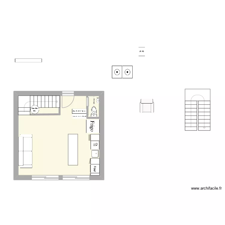 chalet. Plan de 2  et 31 m²