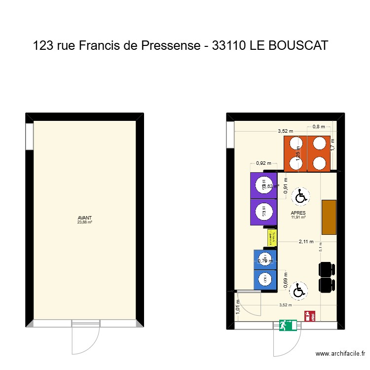 Laverie CS LAVERIE AVANT / APRES. Plan de 3 pièces et 47 m2