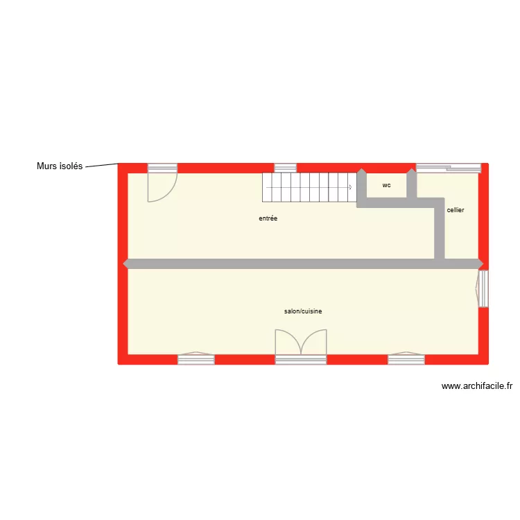LABRUJACQUET rdc étape 1. Plan de 4 Pièces et 45 m² LABRUJACQUET rdc étape 1. Plan de 4 Pièces et 45 m²